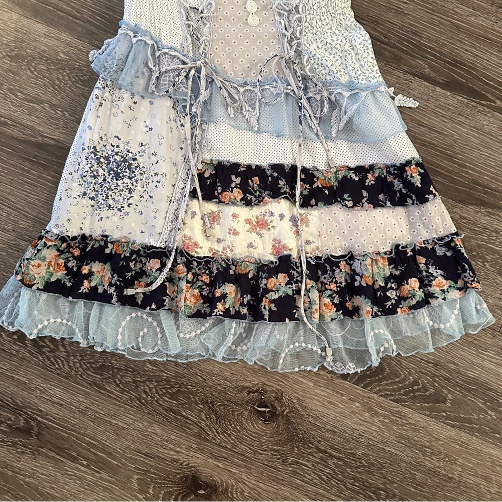 Sacred Threads Patchwork Seashell Boho Dress - image 2